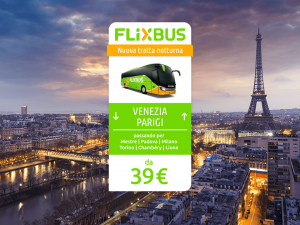 FlixBus nuova tratta notturna Venezia - Parigi attiva dal 15/12/2016