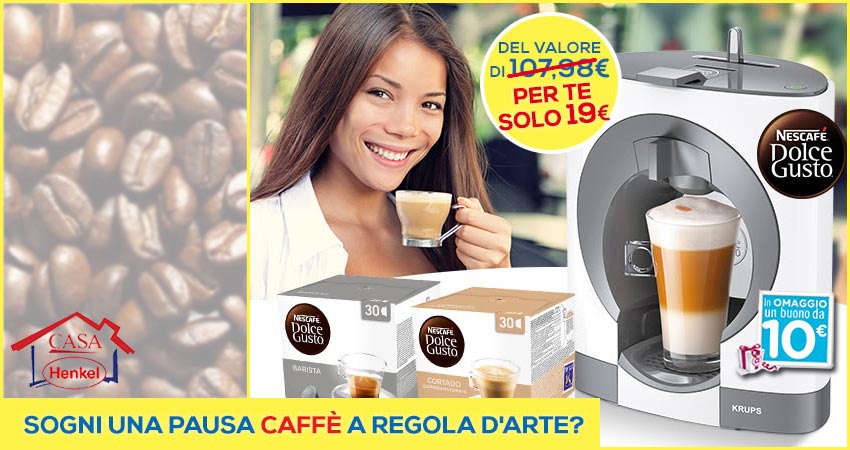Macchina Nescafé in offerta con Casa Henkel: a soli 19€ con una spesa minima di 49,99€ su Casa Henkel!