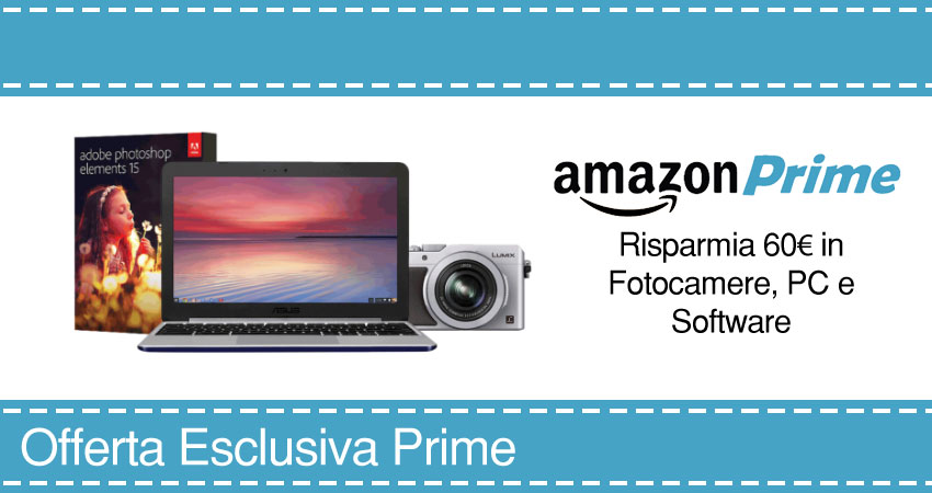 Offerta Esclusiva Prime: 60€ di buoni sconto Amazon riservato agli utenti Amazon Prime che caricheranno almeno una foto su Prime Foto entro il 31/10/2016. © Amazon.it