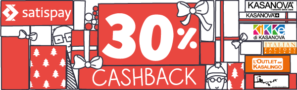 Promo cashback Kasanova: 30% di cashback con Satispay, tutti i weekend di dicembre. © Satispay